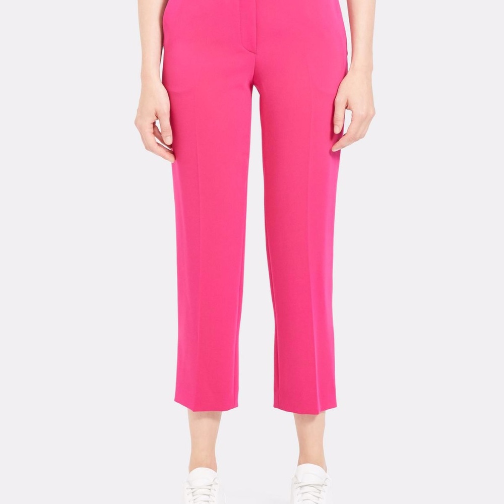 Theory Slim Cropped Pant in Crepe